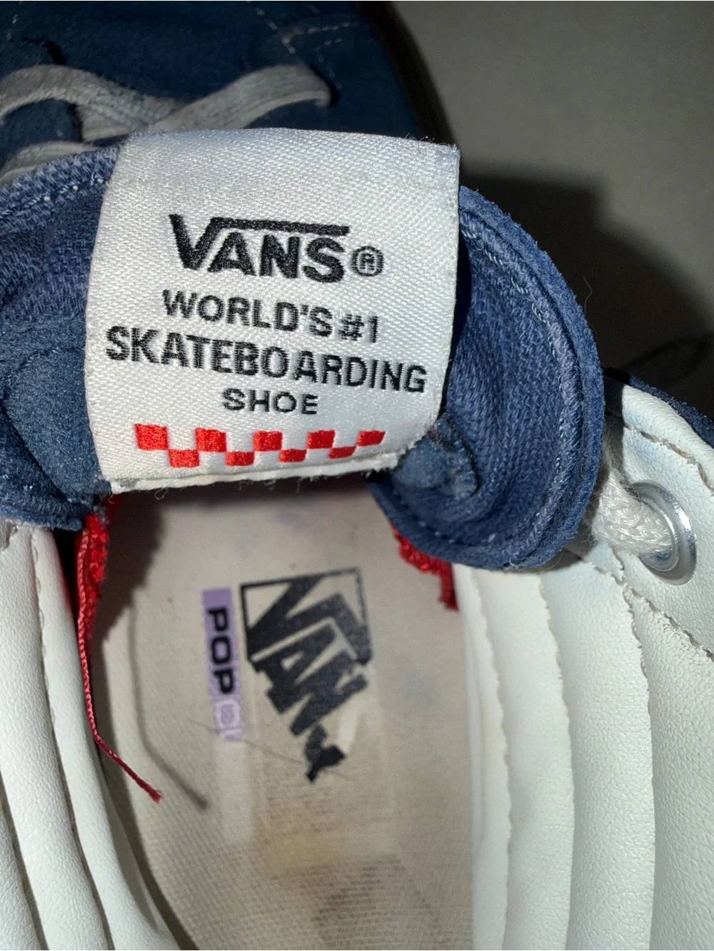 Vans Blue High-Top Sneakers with Brown Sole